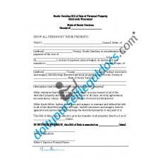 Bill of Sale of Personal Property - South Carolina (Warranty)